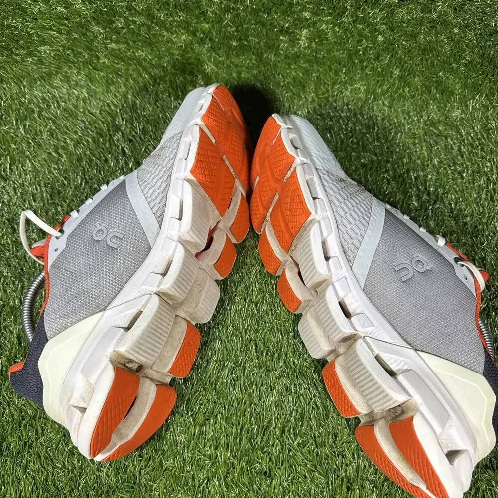 ON CLOUD Running CLOUDFLYER Men's SZ 10 Walking Running Shoes Gray/Flame Orange - Picture 10 of 12